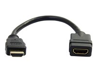 Startech 6 in HDMI Extension Cable, Short HDMI Cable Male to Female, 4K HDMI Cable Extender, 4K 30Hz UHD HDMI Port Saver M/F, High Speed HDMI 1.4, 10.2Gbps Bandwidth, 30AWG, Black - HDMI Dongle Extender - Ultra High Speed - HDMI-förlängningskabel - HDMI hane till HDMI hona - 15.2 cm - svart - 4K UHD-stöd - för P/N: CDP2HDMM2MB, DP2HDMM2MB, HDDVIMM3, HDMM1MP, HDMM2MP, HDMM3MP, HDPMM50, MDP2HDMM2MB HDMIEXTAA6IN