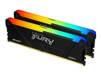 Kingston FURY Beast RGB - DDR4 - pakkaus - 32 Gt: 2 x 16 Gt - DIMM 288 nastaa - 3600 MHz / PC4-28800 - CL18 - 1.35 V - puskuroimaton - non-ECC - musta KF436C18BB2AK2/32