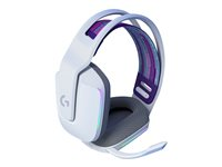 Logitech G G733 LIGHTSPEED Wireless RGB Gaming Headset - Kuuloke + mikrofoni - täysi koko - 2,4 GHz - langaton - valkoinen 981-000883