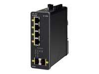 Cisco Industrial Ethernet 1000 Series - Kytkin - Hallinnoitu - 4 x 10/100/1000 (PoE+) + 2 x 1000Base-X SFP (uplink) - DIN-kiskoon kiinnitettävä - PoE+ - DC power IE-1000-4P2S-LM