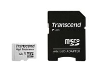 Transcend High Endurance - Flash-muistikortti (sovitin microSDHC:stä SD:hen sisältyvä) - 16 Gt - UHS-I U1 / Class10 - SDHC TS16GUSDHC10V