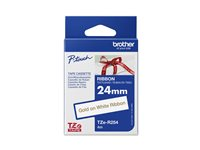 Brother TZe-R254 - Blank - guld på vitt - Rulle (2,4 cm x 4 m) 1 kassett(er) bandtejp - för PT2430PC, PT2730, PT2730VP, PT9600, PTD600, PTD600VP, PTD800W, PTH500LI, PTP700, PTP710BT, PTP750W TZER254