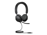 Jabra Evolve2 40 SE MS Stereo - Kuulokkeet + mikrofoni - korvien päällä - langallinen - USB-A - melua vaimentava - sertifioitu Microsoft Teamsille 24189-999-999