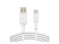 Belkin BoostCharge - USB-kaapeli - 24 pin USB-C (uros) to USB (uros) - 1 m - valkoinen CAB001BT1MWH