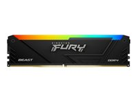 Kingston FURY Beast RGB - DDR4 - pakkaus - 32 Gt: 2 x 16 Gt - DIMM 288 nastaa - 2666 MHz / PC4-21328 - CL16 - 1.2 V - puskuroimaton - non-ECC - musta KF426C16BB12AK2/32