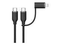 mophie charge stream - USB-kabel - USB-C (hane) till USB-C (hane) - 1 m - USB Power Delivery (60W) - vit 409916778