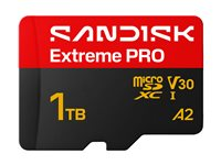 SanDisk Extreme PRO - Flash-minneskort (SD-adapter inkluderad) - 1 TB - A2 / Video Class V30 / UHS-I U3 - mikroSDXC UHS-I SDSQXCJ-1T00-GS6MA