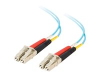 C2G LC-LC 10Gb 50/125 OM3 Duplex Multimode PVC Fiber Optic Cable (LSZH) - Verkkokaapeli - monimuoto LC (uros) to monimuoto LC (uros) - 7 m - kuituoptinen - kaksipuolinen (duplex) - 50 / 125 micron - OM3 - ei sisällä halogeenia - sinivihreä 85553