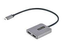Startech USB-C to Dual HDMI MST HUB, Dual HDMI 4K 60Hz, USB Type C Multi Monitor Adapter for Laptop w/ 1ft (30cm) cable, DP 1.4 Multi-Stream Transport Hub, USB Type C to 2x HDMI Ports - USB-C to HDMI Splitter (MST14CD122HD) - Videokort - USB-C hane till HDMI hona - grå MST14CD122HD