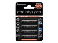 Panasonic Eneloop Pro - Akku 4 x AA-tyyppi - NiMH - (uudelleenladattavat) - 2450 mAh 184-1000