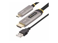 Startech 50ft (15.2m) USB-C to HDMI 2.0 Active Optical Cable, 4K 60Hz - HDMI-kabel - USB-C hane till HDMI, USB (endast ström) hane - 15.2 m - skyddad/fiberoptisk - svart - aktiv, Active Optical Cable (AOC), Enkelriktad, 4K60Hz (3840 x 2160) stöd 146B-USBC-HDMI4K-AOC