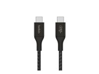 Belkin BoostCharge - USB-kaapeli - 24 pin USB-C (uros) to 24 pin USB-C (uros) - USB 2.0 - 2 m - virransyötön tuki jopa 240 W:n tehoon asti - musta CAB015BT2MBK