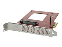 Startech U.2 till PCIe-adapter för 2,5" U.2 NVMe SSD - SFF-8639 - x4 PCI Express 4.0 - Gränssnittsadapter - 2.5" - Ultra M.2 Card - PCIe 3.0 x4 - röd - för P/N: BNDTB10GI, BNDTB210GSFP, BNDTB310GNDP, BNDTB410GSFP, BNDTB4M2E1, BNDTBUSB3142 PEX4SFF8639