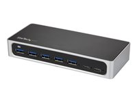 Startech USB C-hubb med 7 portar och med snabbladdningsport - USB-C till 5x USB-A 2x USB-C (USB 3.0 SuperSpeed 5 Gbps) - Strömförsörjd USB 3.1 Gen 1 Type-C-hubb med strömadapter - Bärbar/stationär datorhubb - Hubb - 5 x SuperSpeed USB 3.0 + 2 x USB-C - skrivbordsmodell HB30C5A2CSC