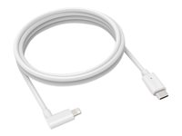 Compulocks 6FT USB-C Male to 90 Degree Lightning Charging Cable Right Angle - Salamakaapeli - 24 pin USB-C uros suora to Lightning uros oikeakulmainen - 1.83 m - valkoinen malleihin Compulocks iPad 10, Space 360, Space AV Capsule iPad 10, Space Swing Arm iPad 10 6FTC90DLT01