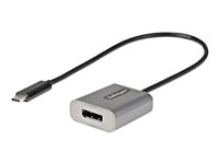 StarTech USB C till DisplayPort-adapter - 8K/4K 60 Hz USB-C till DisplayPort 1.4 adapterdongel - USB Type-C till DP Monitor videokonverterare - Fungerar med Thunderbolt 3 - med 30 cm lång ansluten kabel - Videokort - USB-C (hane) till DisplayPort (hona) - Thunderbolt 3/DisplayPort 1.4 - 30 cm - 8K60Hz stöd, 4K60Hz stöd - grå CDP2DPEC