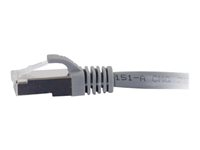 C2G Cat6a Booted Shielded (STP) Network Patch Cable - Kytkentäkaapeli - RJ-45 (uros) to RJ-45 (uros) - 30 cm - STP - CAT 6a - valettu, piikitön, säikeinen - harmaa 89921