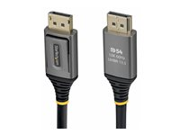 StarTech - DisplayPort-kabel - DisplayPort (hane) spärrad till DisplayPort (hane) spärrad - DisplayPort 2.1 - 3 m - passiv, 8K60Hz stöd, 4K240Hz stöd, 8K144 Hz stöd (DSC), 4K144Hz stöd, VESA DP54-certifierad, upp till 54 Gbps dataöverföringshastighet, 10K60Hz stöd, 16K30Hz stöd, HDR10-stöd - svart DP21V-3M-DP54-CABLE