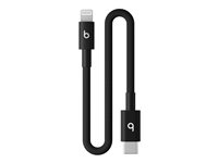 Beats - Lightning-kabel - USB-C hane till Lightning hane - 20 cm - bultsvart - flätad, snabbladdning, förstärkt design MEQM4ZM/A