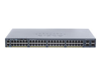 Cisco Catalyst 2960X-48TS-L - Switch - Administrerad - 48 x 10/100/1000 + 4 x Gigabit SFP - skrivbordsmodell, rackmonterbar - återanvänd WS-C2960X-48TSL-RF
