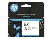 HP 62 - 4.5 ml - väri (sinivihreä, sinipunainen, keltainen) - alkuperäinen - mustepatruuna malleihin ENVY 55XX, 56XX, 76XX; Officejet 200, 250, 57XX, 8040 C2P06AE#UUS