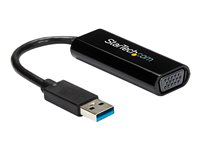 Startech USB 3.0 till VGA-adapter - Slim design - 1920x1200 - Videokort - TAA-kompatibel - USB typ A hane till HD-15 (VGA) hona - 19 cm - svart - för P/N: MXT101MM USB32VGAES
