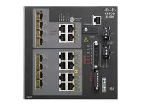 Cisco Industrial Ethernet 4000 Series - Kytkin - Hallinnoitu - 4 x SFP + 8 x 10/100 (PoE+) + 4 x combo Gigabit SFP - DIN-kiskoon kiinnitettävä - PoE+ - DC power - TAA-yhteensopiva IE-4000-4S8P4G-E