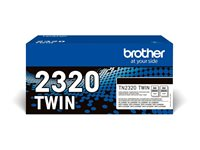 Brother TN2320 TWIN - 2-pack - Lång livslängd - svart - original - tonerkassett - för Brother DCP-L2500D, DCP-L2540DN, DCP-L2560DW, HL-L2360DN, HL-L2365DW, MFC-L2700DN TN2320TWIN