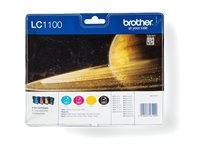 Brother LC1100 Value Pack - 4-pack - svart, gul, cyan, magenta - original - blister - bläckpatron - för Brother DCP-185, 395, 6690, J715, MFC-490, 5490, 790, 795, 990, J615; Justio MFC-5890 LC1100VALBP