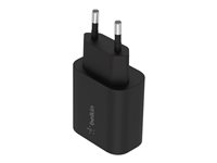 Belkin BoostCharge - Strömadapter - PPS-teknik - 25 Watt - PD 3.0, Fast Charge (USB-C) - svart WCA004VFBK