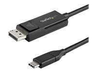 StarTech 3ft (1m) USB C to DisplayPort 1.2 Cable 4K 60Hz, Bidirectional DP to USB-C or USB-C to DP Reversible Video Adapter Cable, HBR2/HDR, USB Type C/Thunderbolt 3 Monitor Cable - 4K USB-C to DP Cable - DisplayPort-kabel - USB-C (hane) till DisplayPort (hona) - USB 3.1 / Thunderbolt 3 / DisplayPort 1.2 - 1 m - stöd för 4K, aktiv - svart CDP2DP1MBD