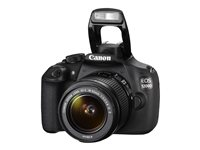 Canon EOS 1200D - Digitalkamera - SLR - 18.0 MP - APS-C - 1 080 p - 3x optisk zoom EF-S 18-55 mm DC III och EF 50 mm f/1,8 II-linser - svart 9127B052