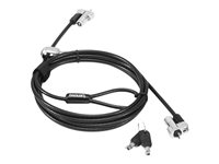 Kensington NanoSaver MasterKey Twin Head Lock Cable Lock - Turvakaapelilukko - musta - 2.4 m malleihin ThinkCentre M75t Gen 2; ThinkPad L13 Yoga Gen 3; T14s Gen 3; X13 Gen 3 4XE1B81918