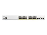 Cisco Catalyst 1300-24FP-4G - Kytkin - L3 - Hallinnoitu - 24 x 10/100/1000 (PoE+) + 4 x Gigabit SFP - telineeseen asennettava - PoE+ (370 W) C1300-24FP-4G