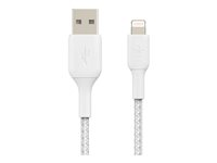 Belkin BOOST CHARGE - Salamakaapeli - Lightning uros to USB uros - 15 cm - valkoinen CAA002BT0MWH