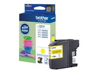 Brother LC221Y - Keltainen - alkuperäinen - kuplapakkaus - mustepatruuna malleihin Brother DCP-J562DW, MFC-J480DW, MFC-J680DW, MFC-J880DW LC221YBP