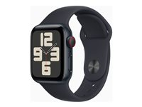 Apple Watch SE (GPS + Cellular) - 2. sukupolvi - 40 mm - keskiyö - älykello kanssa urheiluranneke - fluoroelastomeeri - keskiyö pannan koko: S/M - 32 Gt - Wi-Fi, Bluetooth, LTE - 4G - 27.8 g MRG73KS/A