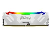 Kingston FURY Renegade RGB - DDR5 - moduuli - 16 Gt - DIMM 288 nastaa - 6800 MHz / PC5-54400 - CL36 - 1.4 V - puskuroimaton - on-die ECC - white & silver KF568C36RWA-16