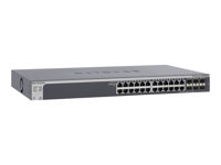 NETGEAR GS728TS (2nd Generation) - Switch - Administrerad - 24 x 10/100/1000 + 2 x kombinations-Gigabit SFP + 4 x Gigabit SFP - skrivbordsmodell, rackmonterbar GS728TSB-100EUS