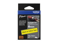 Brother TZe-FX611 - Svart på gult - Rulle (0,6 cm x 8 m) 1 kassett(er) flexibel tape - för Brother PT-D210, D600, H110, H200; P-Touch PT-1005, E550, H107; P-Touch Cube Plus PT-P710 TZEFX611