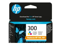 HP 300 - 4 ml - väri (sinivihreä, sinipunainen, keltainen) - alkuperäinen - mustepatruuna malleihin Deskjet F4210, F4213, F4230, F4235, F4250, F4273, F4274, F4275, F4283, F4288, F4292, F4293 CC643EE#UUS