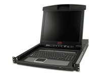 APC LCD Console - KVM-konsol med omkopplare för tangentbord/video/mus - 8 portar - PS/2 - 17" - kan monteras i rack - VGA - svart - 1U - för P/N: SMTL2K2RM2UCLNC, SMTL3KRM2UCLNC, SRT5KRMXLT-A, SRT6KRMXLT-A, SRT8KRMXLT-A AP5808