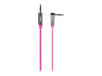 Belkin MIXIT Aux Cable - Ljudkabel - mini-phone stereo 3.5 mm hane till mini-phone stereo 3.5 mm hane - 91 cm - rosa - platt, 90° anslutning AV10128CW03-PNK