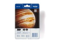Brother LC1240 Twin-Pack - 2-pack - svart - original - blister med akustiskt / elektromagnetiskt alarm - bläckpatron - för Brother DCP-J525W, DCP-J725DW, DCP-J925DW LC1240BKBP2DR