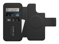 OtterBox - Vikbart fodral för mobiltelefon - MagSafe-kompatibilitet - konstläder - skuggsvart 77-90282