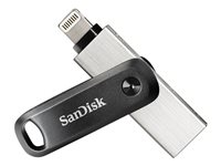 SanDisk iXpand Go - USB Flash-asema - 64 Gt - USB 3.0 / Lightning malleihin Apple iPad/iPhone (Lightning) SDIX60N-064G-GN6NN