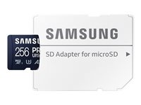 Samsung PRO Ultimate MB-MY256SA - Flash-muistikortti (SD-sovitin sisältyvä) - 256 Gt - A2 / Video Class V30 / UHS-I U3 - microSDXC UHS-I - sininen MB-MY256SA/WW