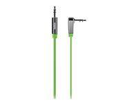 Belkin MIXIT Aux Cable - Ljudkabel - mini-phone stereo 3.5 mm hane till mini-phone stereo 3.5 mm hane - 91 cm - grön - platt, 90° anslutning AV10128CW03-GRN