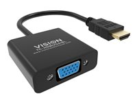 VISION Professional - Videokort - HDMI hane till HD-15 (VGA) hona - 23 cm - svart - stöd för 1080p TC-HDMIVGA/BL