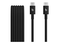 Beats - USB-kabel - USB-C (hane) till USB-C (hane) - USB 2.0 - 1.5 m - flätad, Snabbladdning upp till 60 W, förstärkt design - bultsvart (paket om 2) MDGC4ZM/A